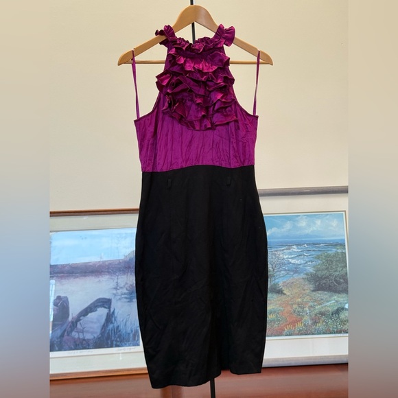 INC International Concepts Purple and Black Dress M - Picture 1 of 5